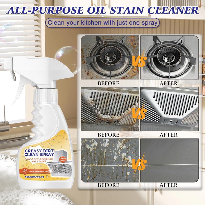 XiuFa Kitchen Heavy Duty Cleaner Spray,All-Purpose Oil Stain Cleaner,Kitchen Remover Degreaser Spray,Foam Cleaner,Dissolve Grease & Oil Stains,Bathroom Cleaning(2pcs) - Image 2